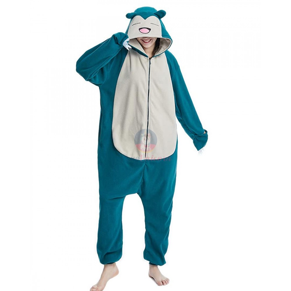 Zip Snorlax Costume Onesie Halloween Outfit Party Wear Pajamas