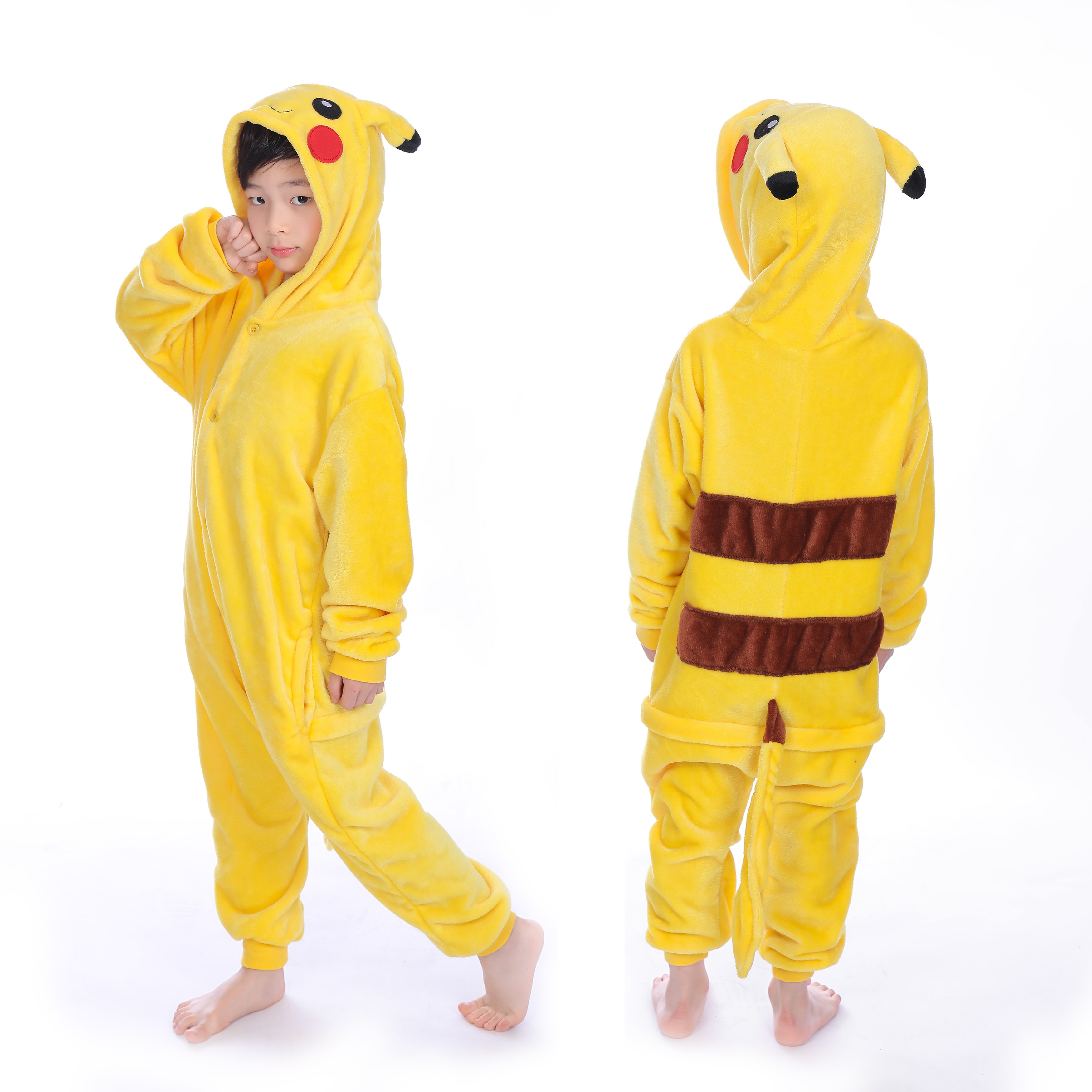 Raap bladeren op Absoluut boezem Pikachu Onesie for Kid Animal Kigurumi Pajama Pokemon Halloween Costumes