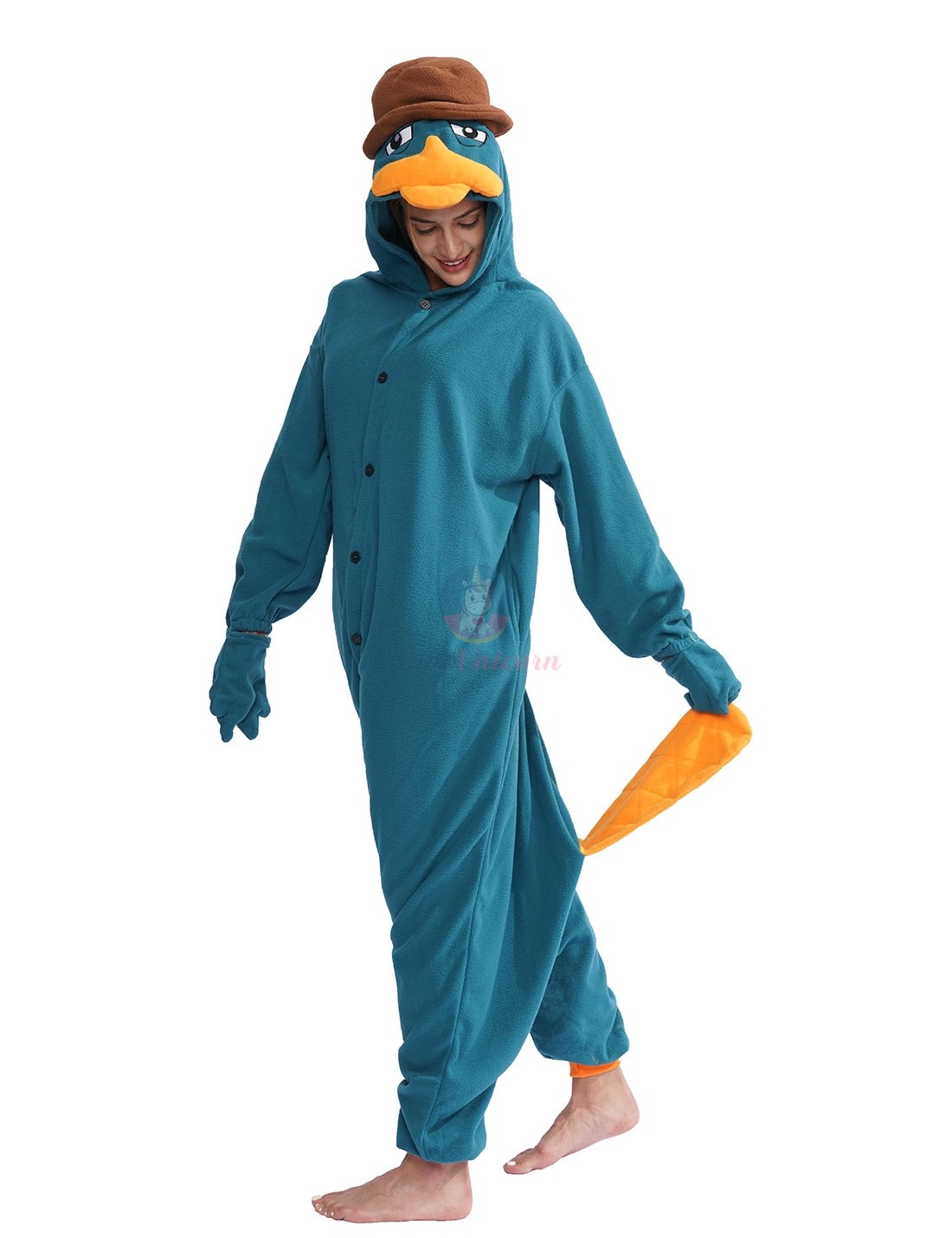 Green Platypus Onesie Costume Halloween Outfit for Adult & Teens