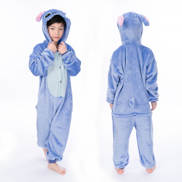 Stitch Onesie for Kid Animal Kigurumi Pajama Disney Halloween Costumes 