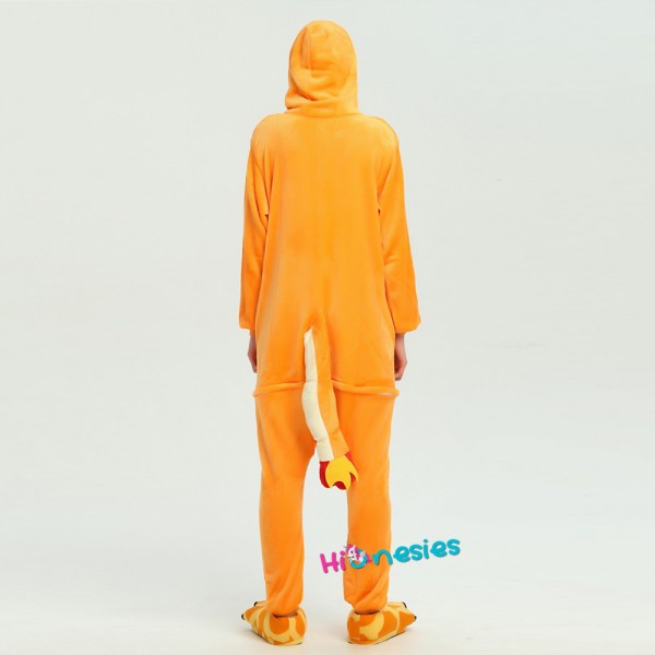 Charmander Adults Men Women Pyjamas Onesie Orange Charmander Cartoon Animal Cosplay Sleep suit Costume 