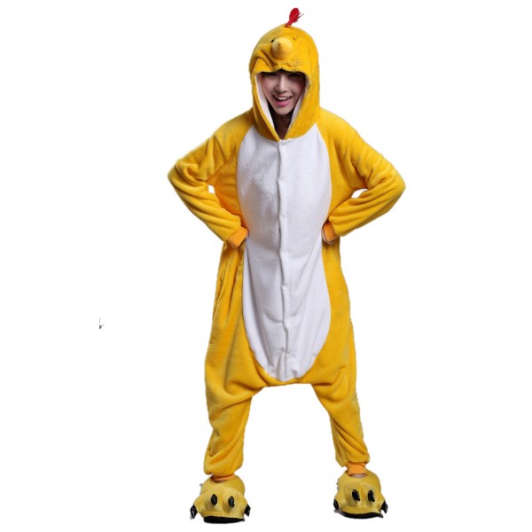 Yellow Chicken Onesie for Adult Animal Kigurumi Pajama Party Costumes