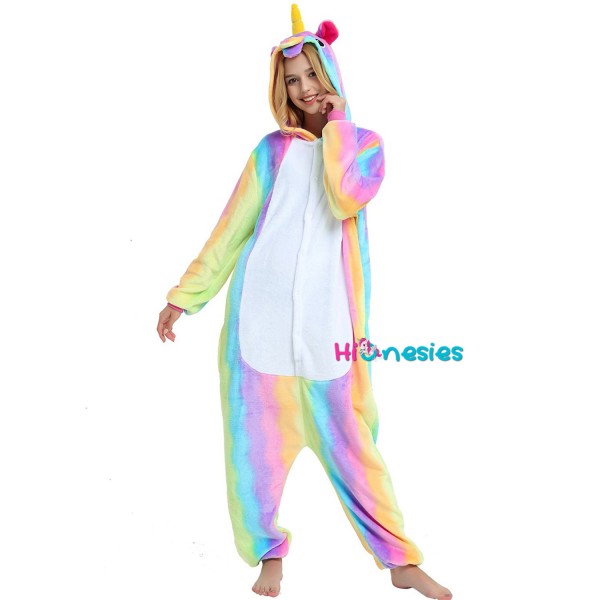 Rainbow Unicorn Unisex Flannel Hoodie Pajamas Costume  Sleepwear women  pajamas, Pajamas women, Unicorn onesie pajamas