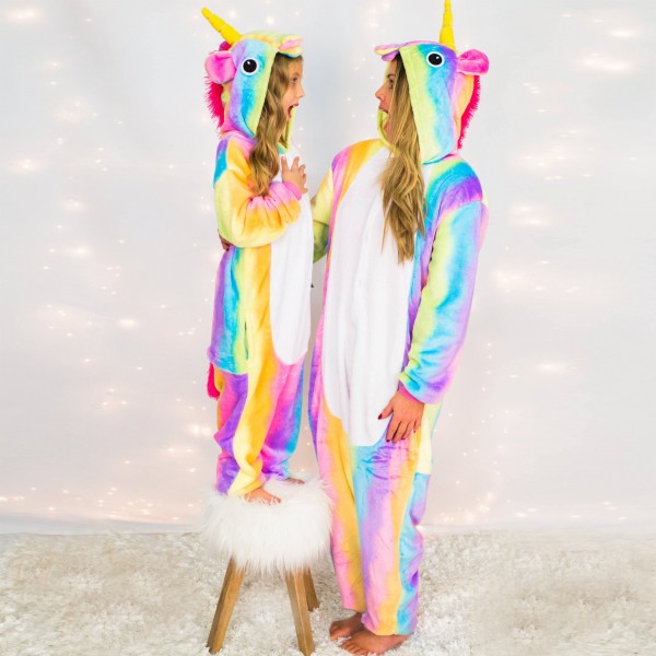 Mommy & Me Rainbow Unicorn Pajamas Family Onesies 