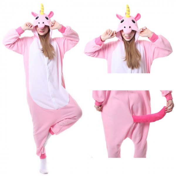 Pink Unicorn Onesie Women & Men Kigurumi Animal Party Costumes