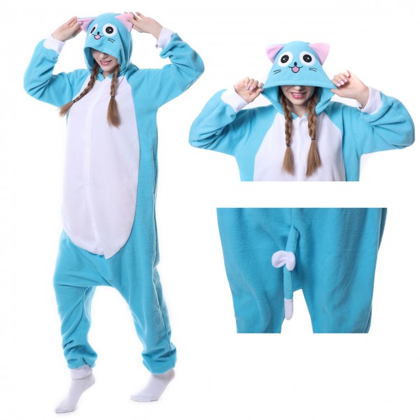 Blue Cat Onesie Animal Kigurumi Pajama for Adult Party Carnival Costumes