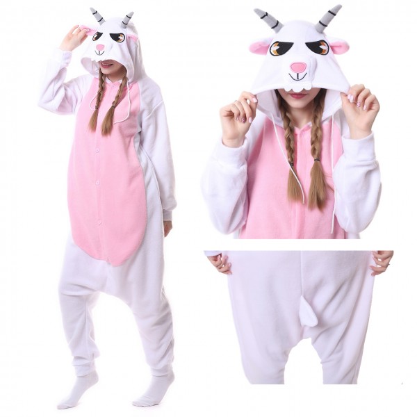 Pink Goat Onesie Animal Kigurumi Pajama Women & Men Halloween Costumes