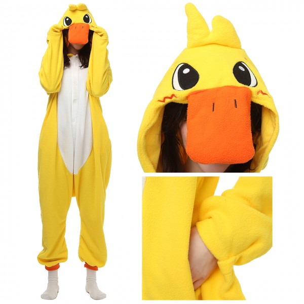 Yellow Duck Onesie for Adult Animal Pajamas Kigurumi Party Costumes