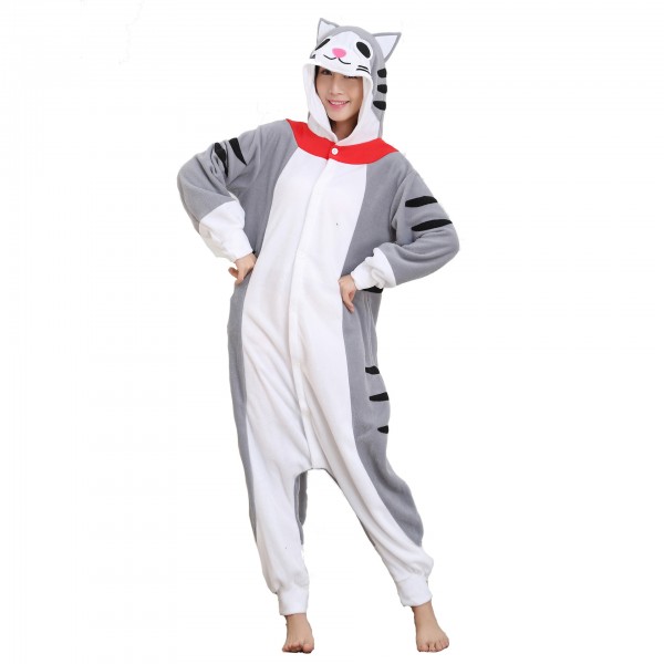 Tabby Cat Onesie Unisex Women & Men Animal Kigurumi Pajama Halloween Party Costumes