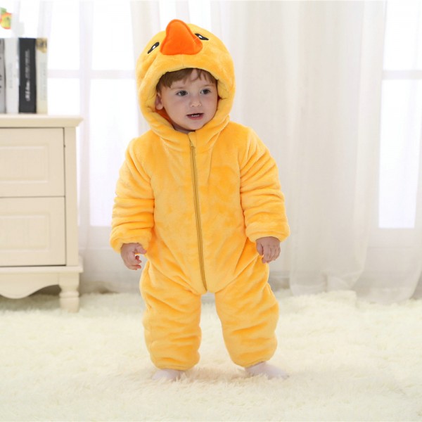 Rubber Duck Onesie for Baby & Toddler Animal Kigurumi Pajama Party Costumes