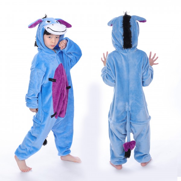 Eeyore Donkey Onesie for Kid Animal Kigurumi Pajama Party Costumes