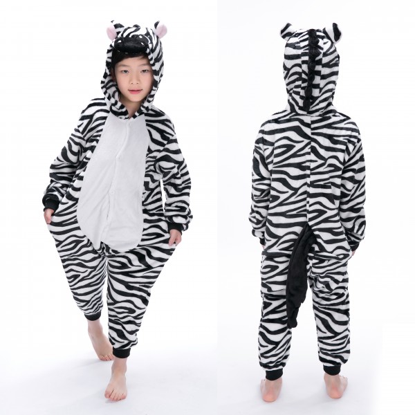Zebra Onesie Animal Pajama for Kid Kigurumi Halloween Party Costumes