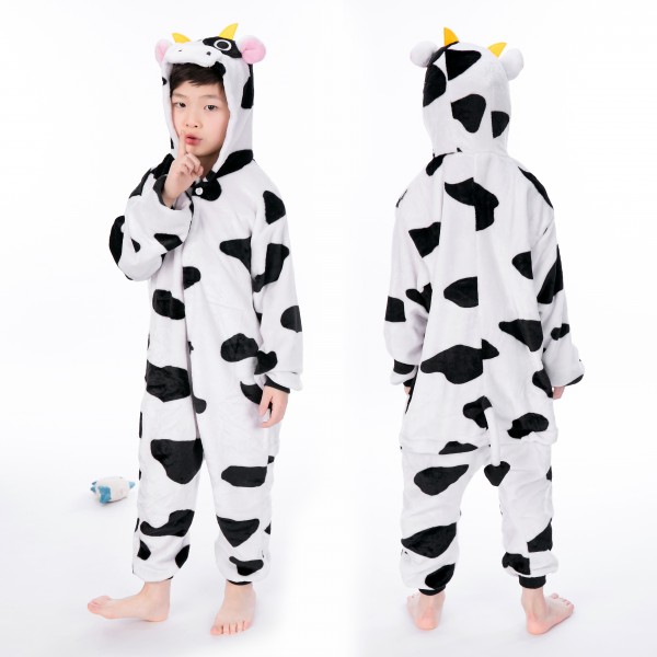 Cow Onesie for Kid Animal Kigurumi Pajama Halloween Costumes 