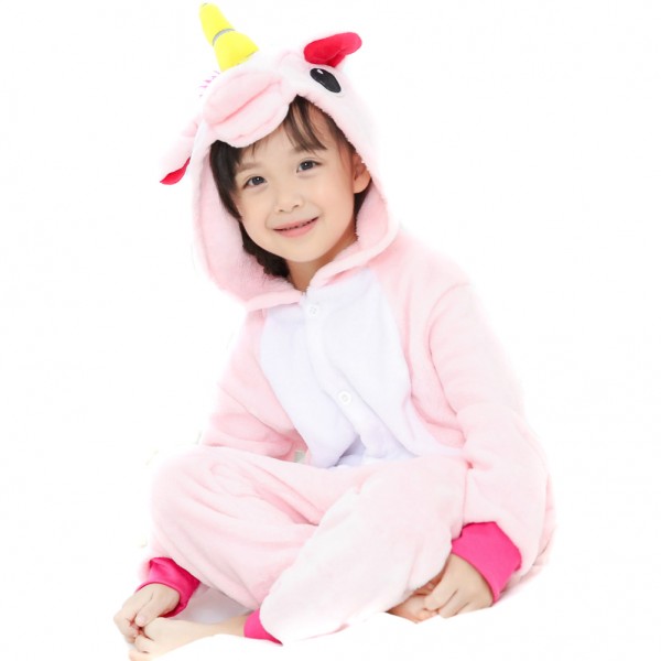 Pink Unicorn Onesie for Kid Animal Kigurumi Pajama Party Costumes