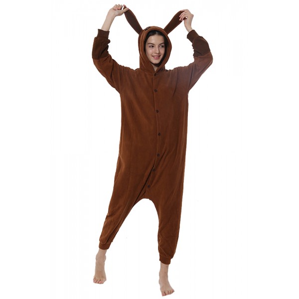 Brown Eevee Costume Onesie Halloween Outfit Party Wear Pajamas