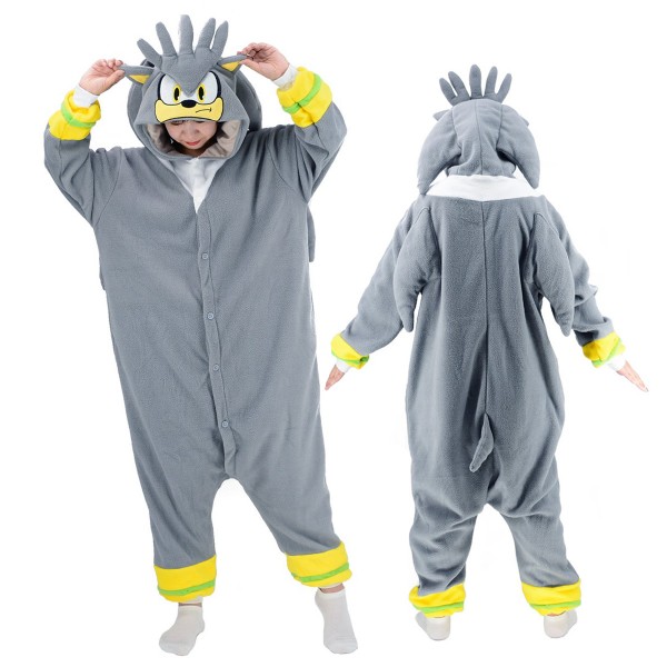 Silver The Hedgehog Costume Onesie Halloween Outfit Party Wear Pajamas