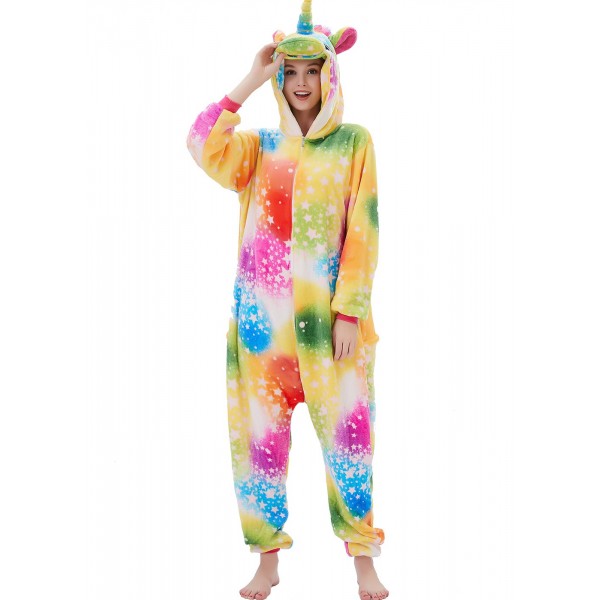 Rainbow Unicorn Onesie Costume Halloween Outfit for Adult & Teens