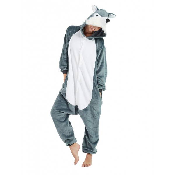 Wolf Onesie Costume Halloween Outfit for Adult & Teens